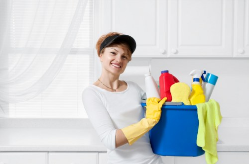 Waste removal team preparing a quote for a larger property cleanup